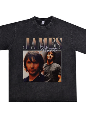 詹姆斯·布朗特上尉诗人James Blunt水洗做旧T恤短袖宽松男女潮牌
