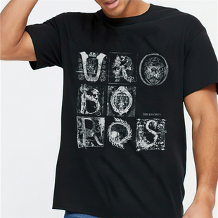 先锋实验摇滚乐队灰色银币DIR EN GREY印花T恤短袖宽松纯棉重磅