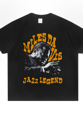 Miles Davis迈尔斯·戴维斯印花T恤纯棉短袖重磅圆领可定制嘻哈