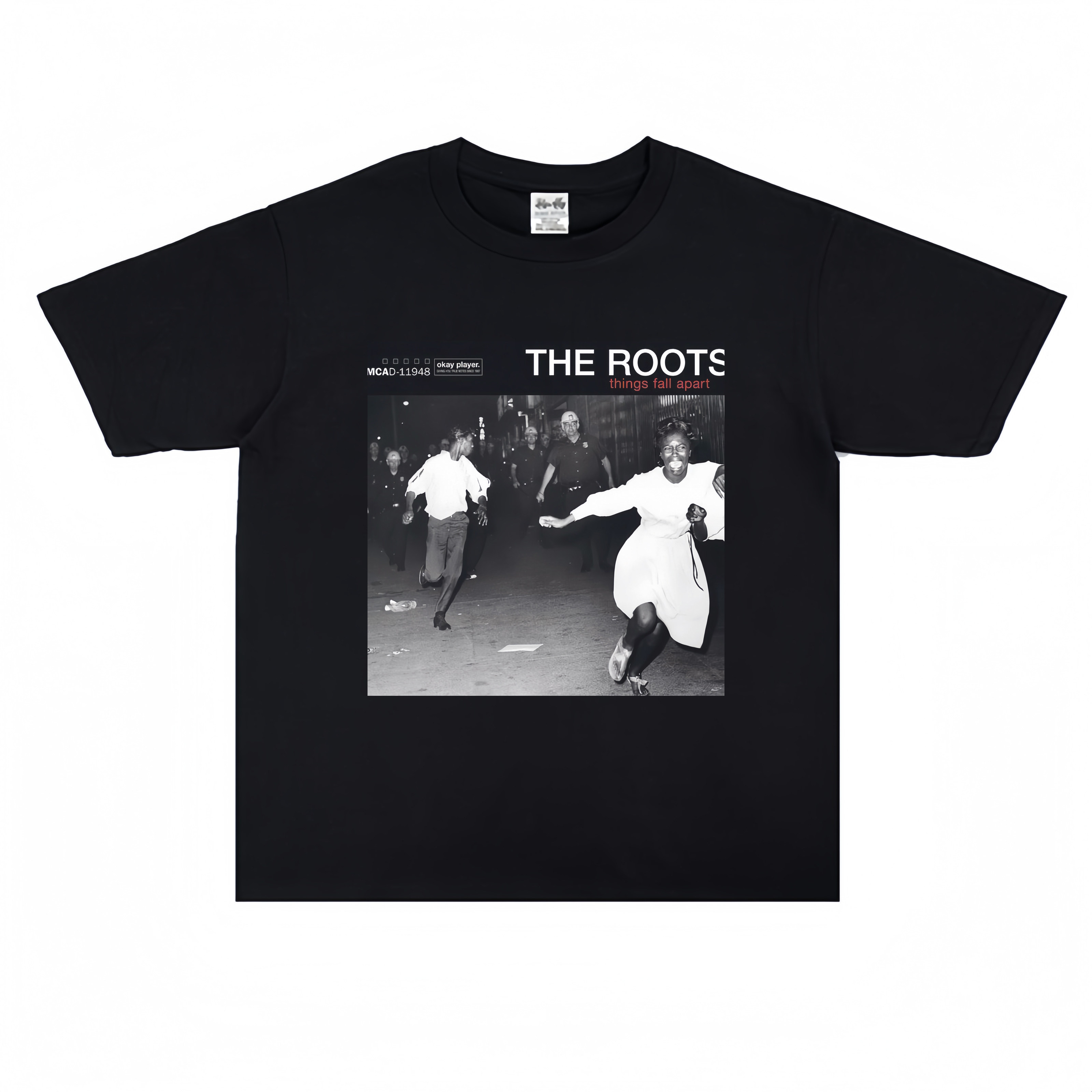 数码直喷根The Roots乐团jazz hip-hop印花短袖T恤重磅纯棉美式 - 实物图