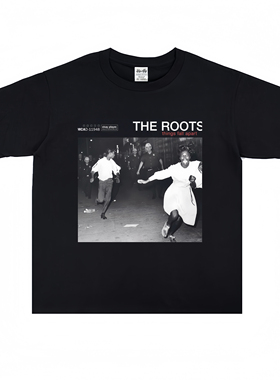 数码直喷根The Roots乐团jazz hip-hop印花短袖T恤重磅纯棉美式