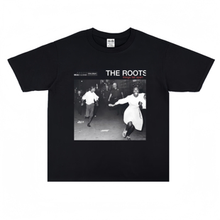 数码直喷根The Roots乐团jazz hip-hop印花短袖T恤重磅纯棉美式