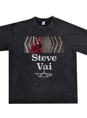 歌手stevevai范摇滚圆领T恤
