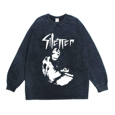 Silencer乐队印花纯棉长袖T恤