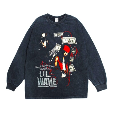 李尔·韦恩LilWayne印花长袖T恤