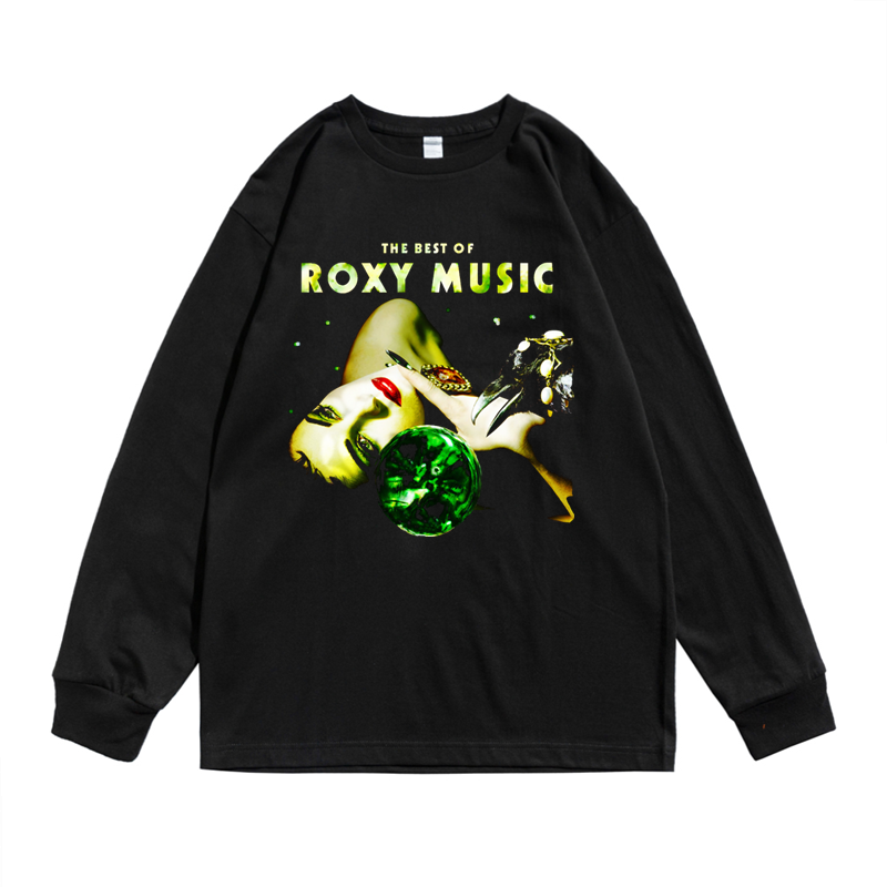 欧美艺术摇滚Roxy Music洛克西音乐乐队人物印花长袖T恤宽松男女