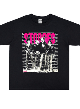 数码直喷朋克摇滚the Stooges傀儡乐队水洗做旧T恤纯棉短袖男女款