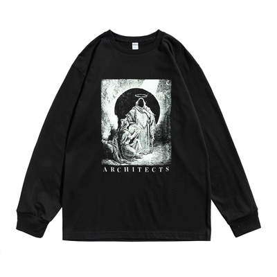 英国金属核后硬核乐队Architects摇滚印花T恤长袖宽松男女同款