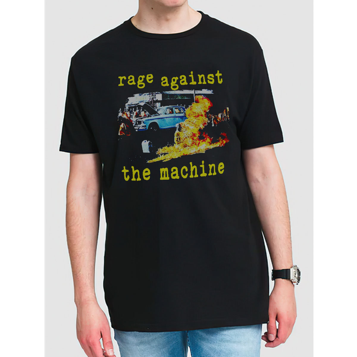 讨伐体制乐团摇滚印花T恤