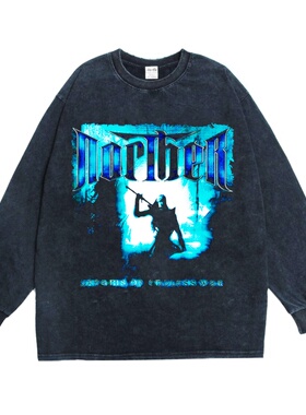 数码直喷死亡金属Norther乐队专辑印花长袖T恤宽松纯棉男女同款