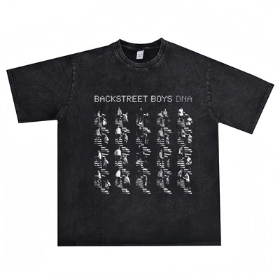 喷印摇滚后街男孩BACKSTREET BOYS短袖印花T恤宽松重磅纯棉美式