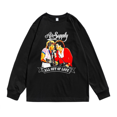 空气补给站AirSupply合唱团空中补给慢摇滚组合印花长袖T恤宽松