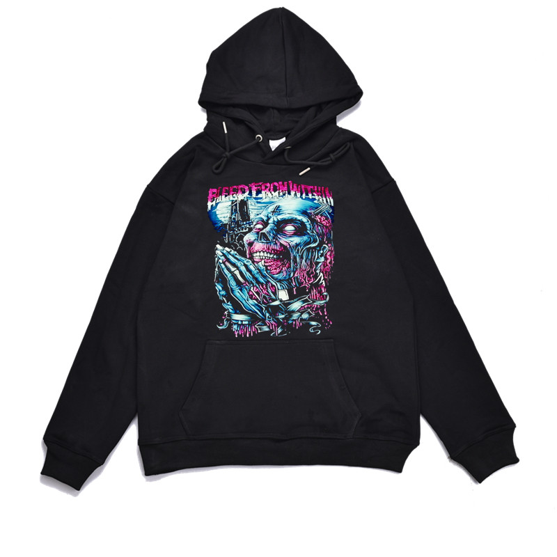 欧美硬核摇滚金属乐队印花卫衣