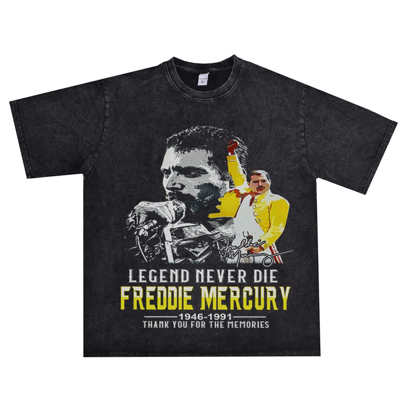 硬摇滚皇后乐队freddie mercury佛莱迪·摩克瑞t恤宽松可定制重磅