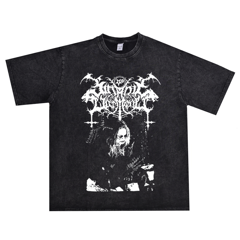 芬兰黑金属撒旦的将领satanic warmaster摇滚乐队水洗做旧男女