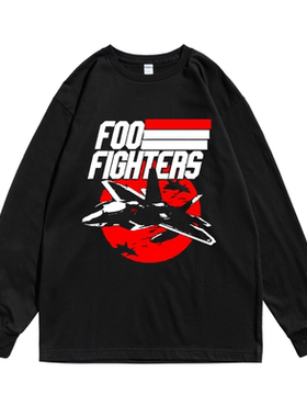 美国老牌摇滚乐队Foo Fighters喷火战机个性男女长袖T恤宽松街头