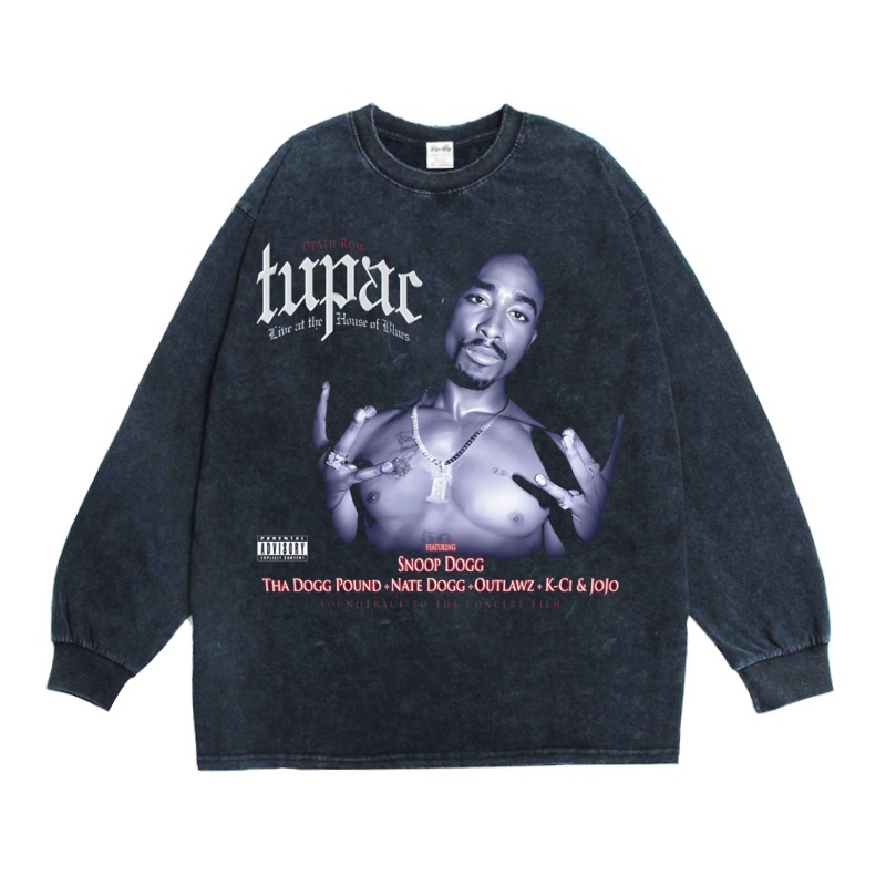 图派克tupac长袖嘻哈T恤纯棉男