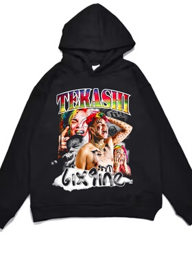 直喷说唱嘻哈男歌手Tekashi69丹尼尔·赫南德斯6ix9ine卫衣外套