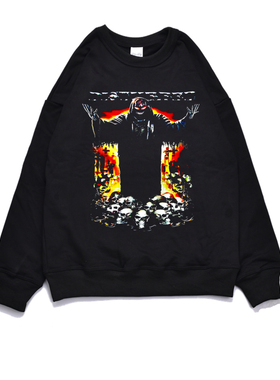 欧美摇滚乐团另类金属Disturbed乐队专辑印花卫衣宽松棉男女外套