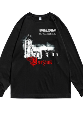 挪威黑暗摇滚金属乐队Gorgoroth街头印花长袖T恤宽松纯棉男女同款