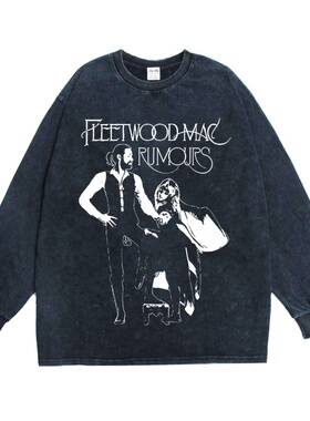 数码直喷软摇滚Fleetwood Mac佛利伍麦克合唱团乐队印花长袖T恤