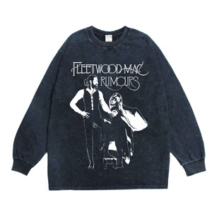 数码直喷软摇滚Fleetwood Mac佛利伍麦克合唱团乐队印花长袖T恤