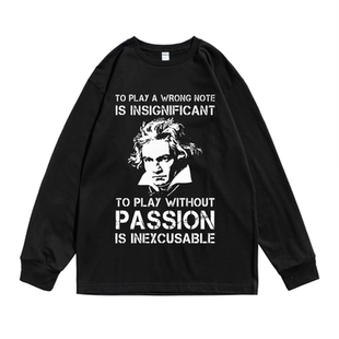 T恤男女同款 Beethoven人物长袖 van 路德维希·凡·贝多芬Ludwig