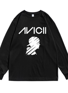 DJ电音艾维奇Avicii提姆·柏格林A神个性印花T恤长袖宽松纯棉男女