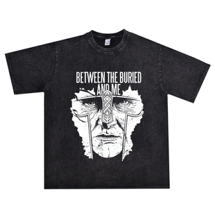 数码直喷金属BETWEEN THE BURIED AND ME水洗做旧T恤短袖男女