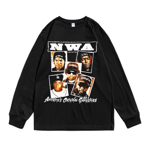 T恤男女 Attitudes长袖 嘻哈说唱饶舌N.W.A康普顿团体Niggaz Wit
