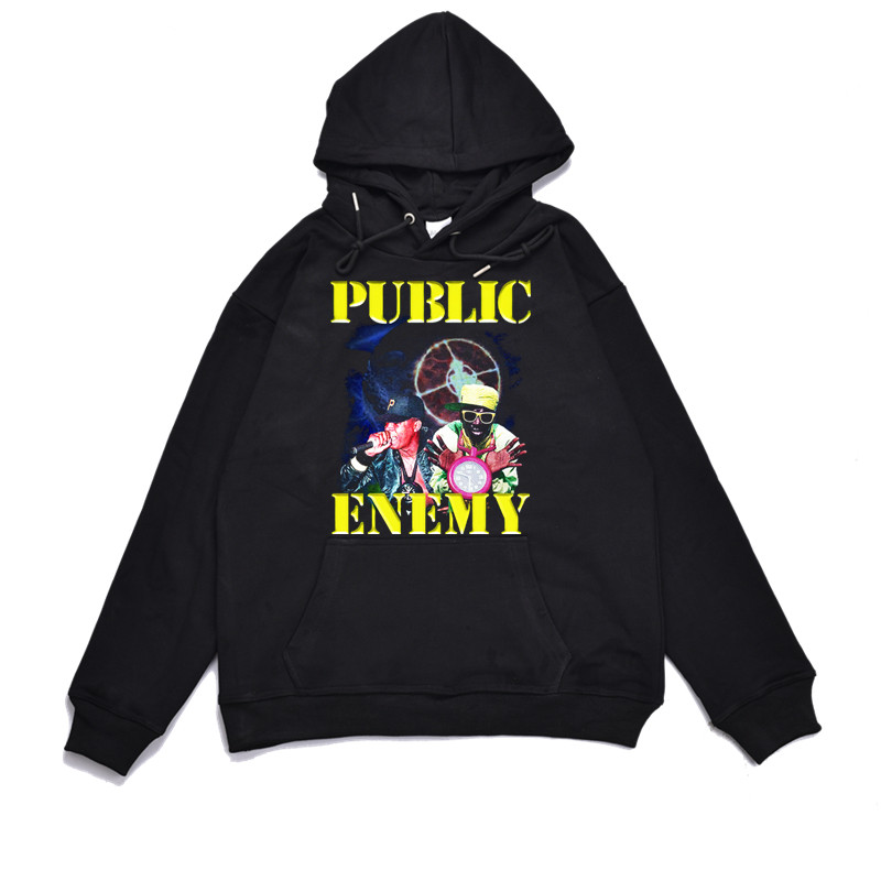 欧美hip-hop嘻哈说唱Public Enemy公众之敌乐队印花卫衣男女外套
