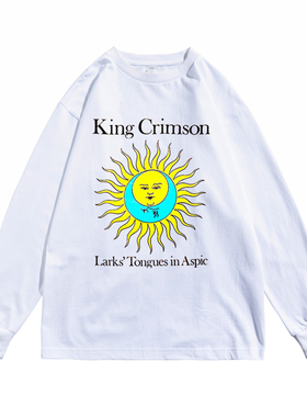 摇滚乐队King Crimson克里姆森国王印花长袖T恤宽松纯棉男女同款