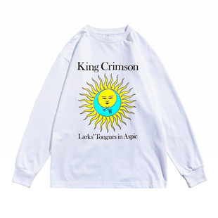 摇滚乐队King Crimson克里姆森国王印花长袖T恤宽松纯棉男女同款