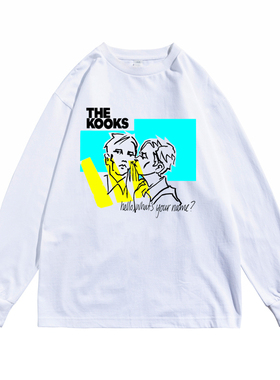 欧美后朋克另类摇滚the kooks傻瓜乐团印花T恤长袖宽松纯棉男女