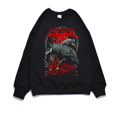 欧美摇滚金属乐队印花街头卫衣