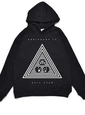 数码直喷金属摇滚组合Periphery乐队印花连帽卫衣宽松男女外套