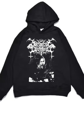数码直喷撒旦的将领Satanic Warmaster印花加厚连帽卫衣宽松外套