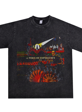 欧美嘻哈摇滚饶舌InI乐队Hip-hop组合印花T恤短袖水洗做旧男女