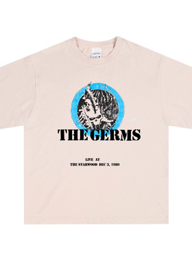 数码直喷硬核摇滚The Germs胚芽乐队水洗做旧纯棉T恤短袖宽松男女
