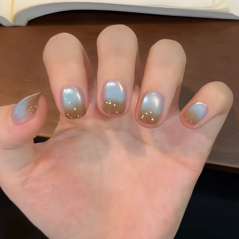 雾光琥珀猫眼美甲6422