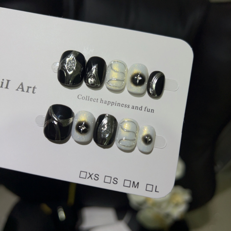 甜酷辣妹暗黑风手工短甲个性潮流