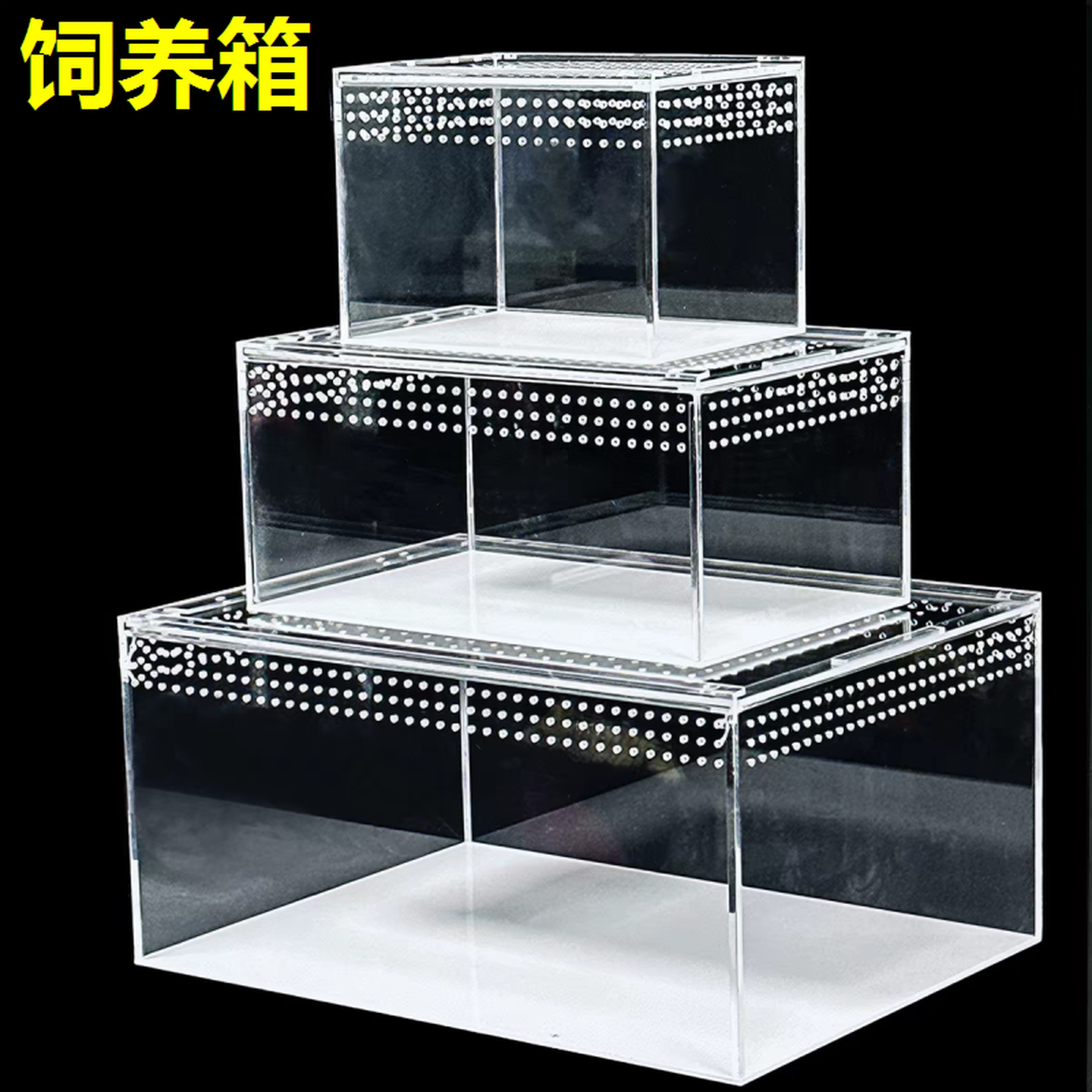 爬宠亚克力饲养盒寄居蟹角箱蛙蜘蛛守宫蜥蜴宠物蛇乌龟爬虫生态缸图片