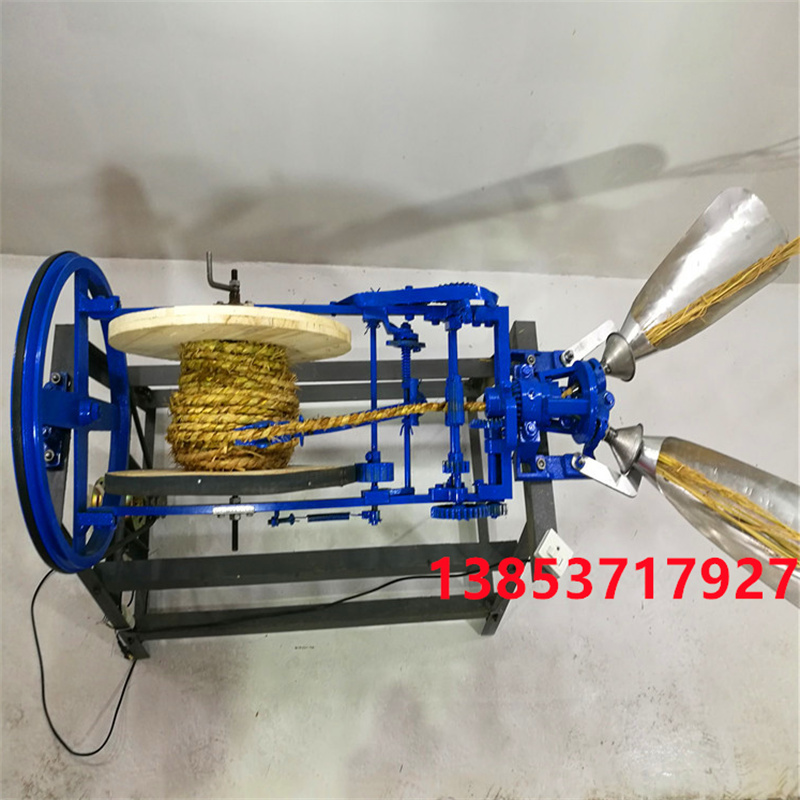 新式电动双股拧草绳机器