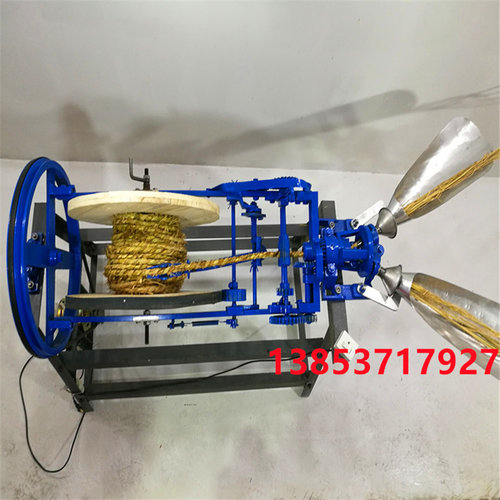 新式电动双股拧草绳机器