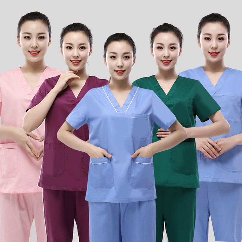 手术衣女纯棉洗手衣手术室刷手衣男短袖医生服套装美容医院工作服