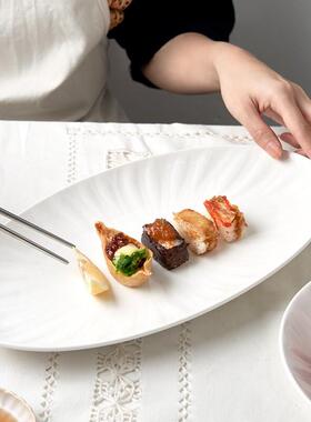 inmindhouse鱼盘家用蒸鱼盘子高颜值日式大号陶瓷轻奢椭圆形釉下