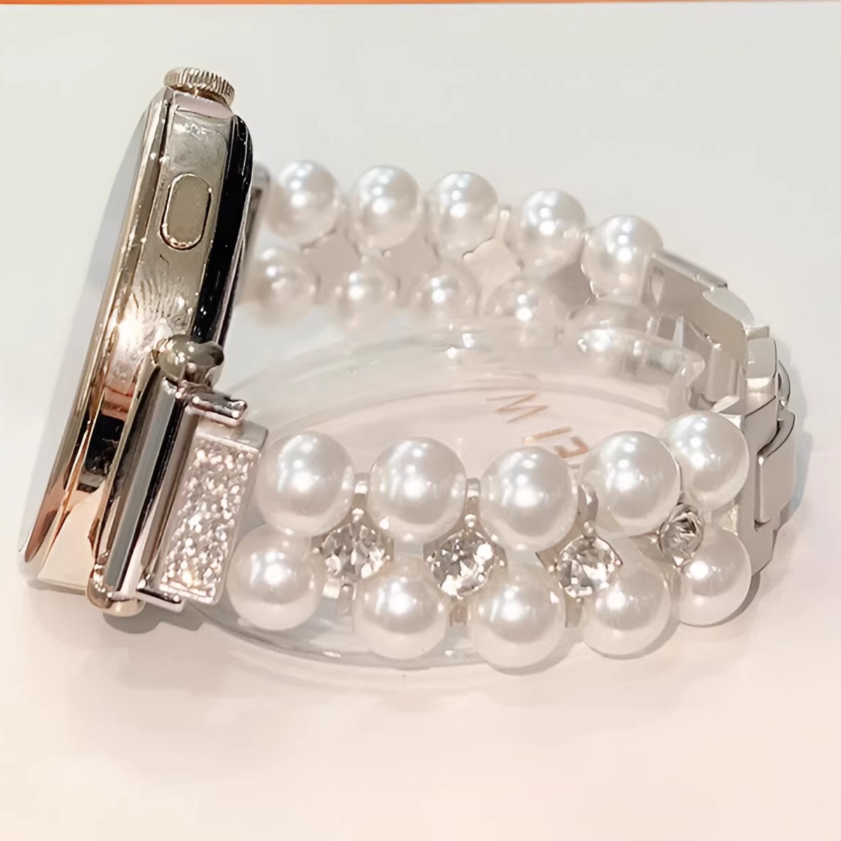 Galaxywatch87654镶钻珍珠手表带