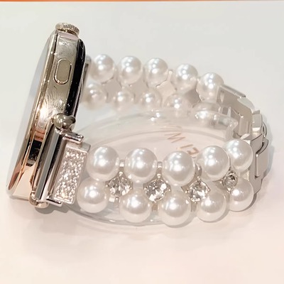 Galaxywatch87654镶钻珍珠手表带