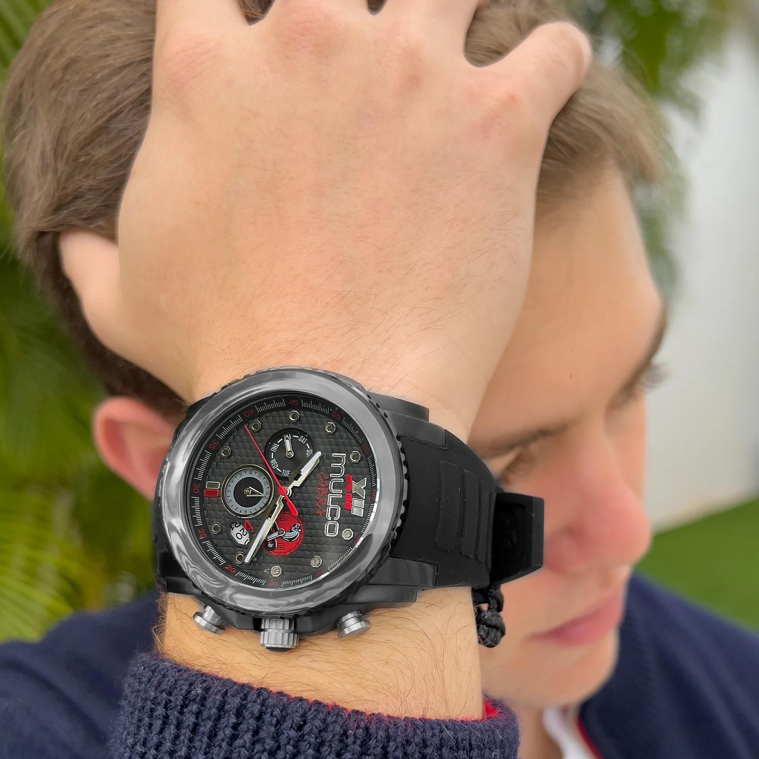 MULCO蛇系列霸气大表盘黑粉手表