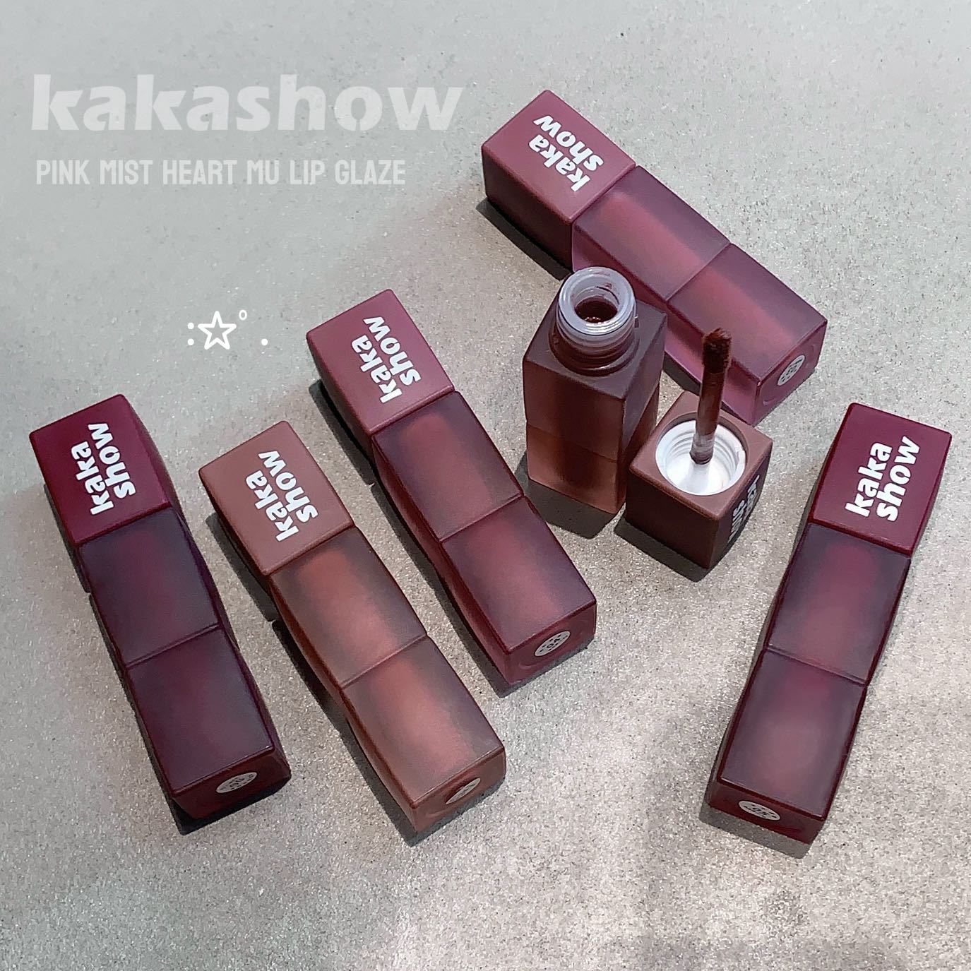 kakashow粉雾心慕唇釉自然丝绒哑